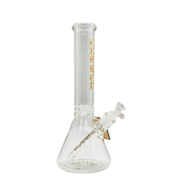 CHEECH GLASS GOLD LOGO BEAKER BONG -CA-JJ-4