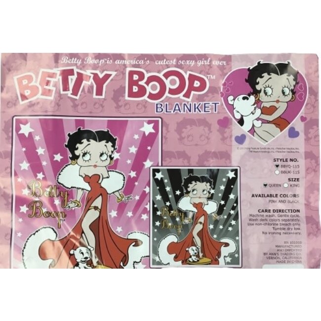 BLACK  BETTY BOOP  LUXURY BLANKET QUEEN
