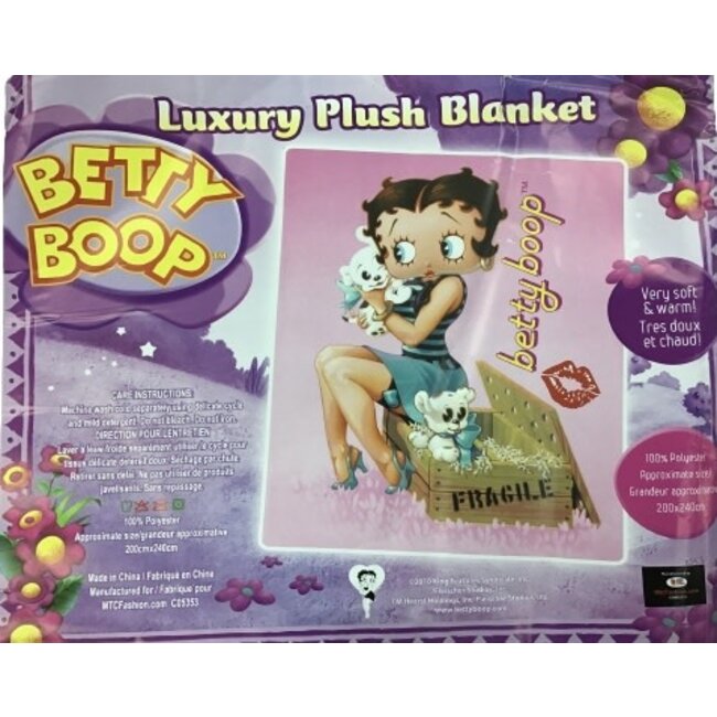 BETTY BOOP FBAGILE  LUXURY BLANKET QUEEN