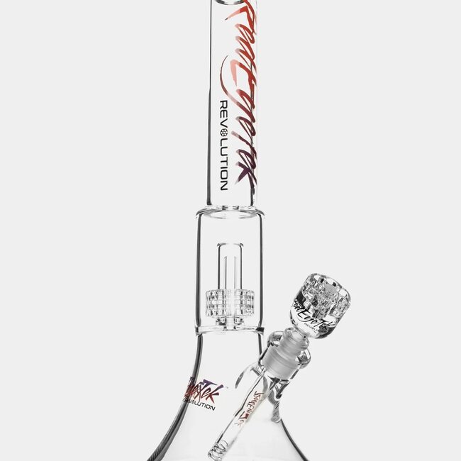 RED EYE TEK RED EYE TEK 19" TALL 7MM THICK REVOLUTION  DUAL CHAMBER BELL BASE WARER PIPE-K3148PPB