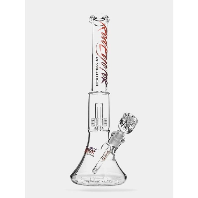 RED EYE TEK RED EYE TEK 19" TALL 7MM THICK REVOLUTION  DUAL CHAMBER BELL BASE WARER PIPE-K3148PPB
