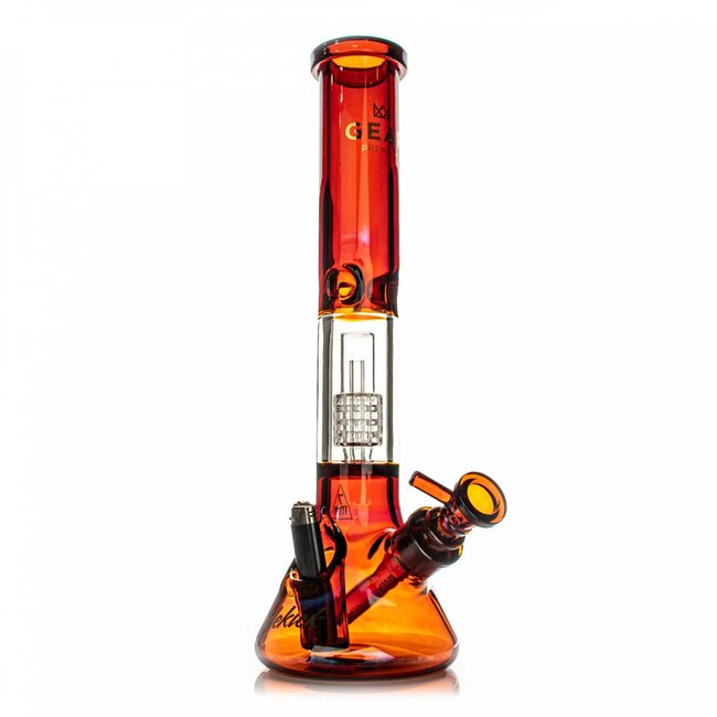 GEAR PREMIUM 15.5'' 7MM THICK SIDEKICK DUAL CHAMBER BEAKER BONG -G611