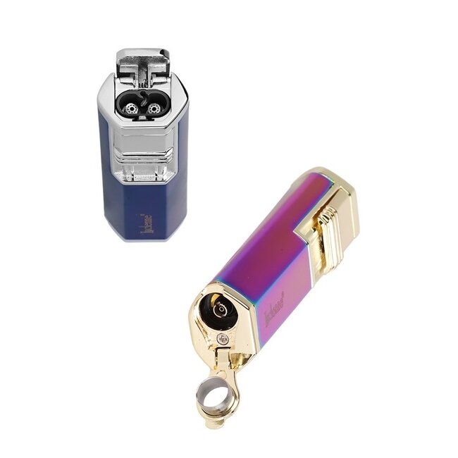 LUCIENNE METALLIC DUAL FLAME FLIP TOP TORCH-HZ816