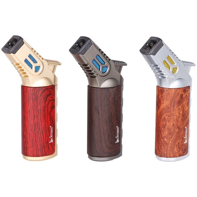 LUCIENNE RETRO WOOD GRAIN QUAD FLAME TORCH-HZ1232