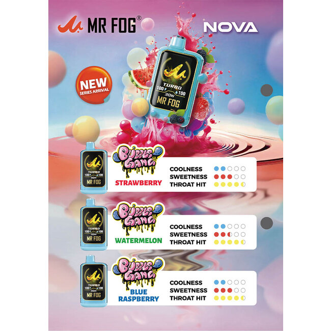 MR FOG MR FOG NOVA BUBBLE GANG  36K DISPOSABLE