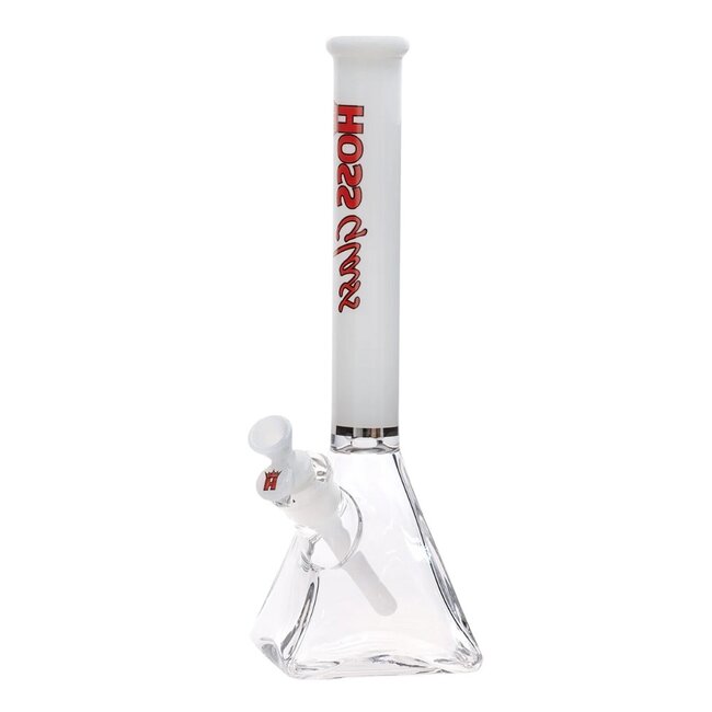 HOSS GLASS 14'' HOSS GLASS PYRAMID W/COLORED TOP TUBE BONG -H085