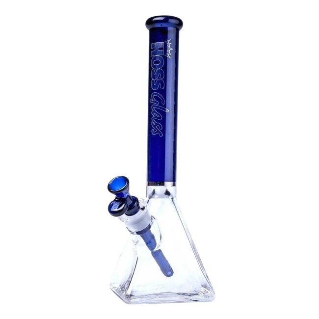 HOSS GLASS 14'' HOSS GLASS PYRAMID W/COLORED TOP TUBE BONG -H085