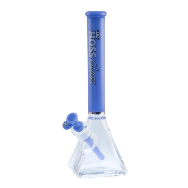 HOSS GLASS 14'' HOSS GLASS PYRAMID W/COLORED TOP TUBE BONG -H085