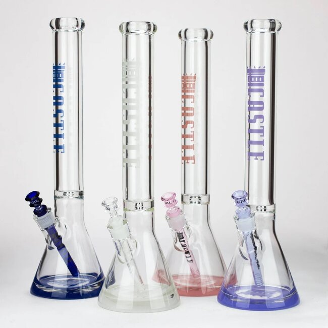 CASTLE GLASS 18'' 9MM COLOR LOGO CASTLE GLASS BONG-C-001B