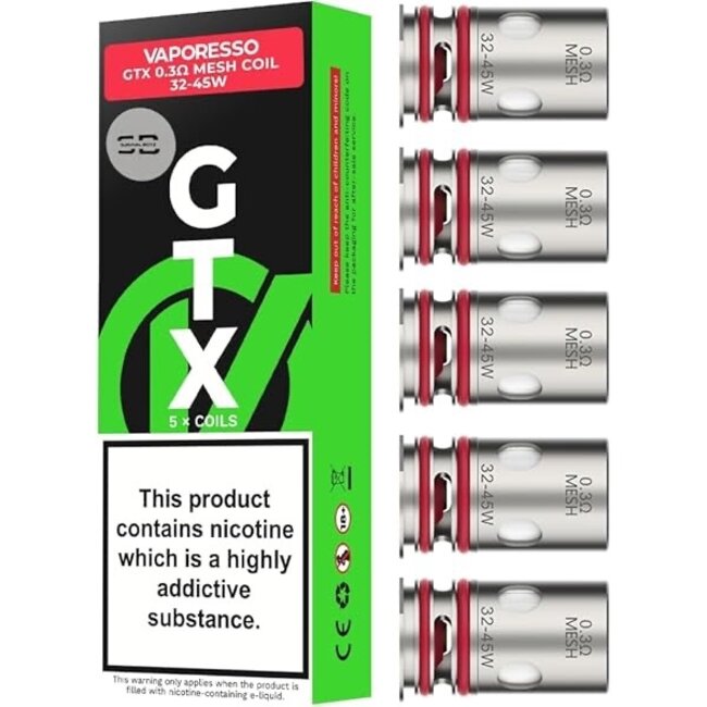 VAPORESSO VAPORESSO GTX 0.3 OHM REPLACEMENT MESH COIL  32.45W(5 PACK)