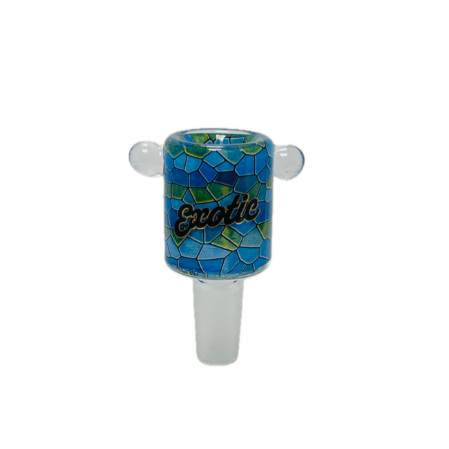 EXOTIC 14MM MOSAIC  GRAFFITI GLASS BOWL-CC22