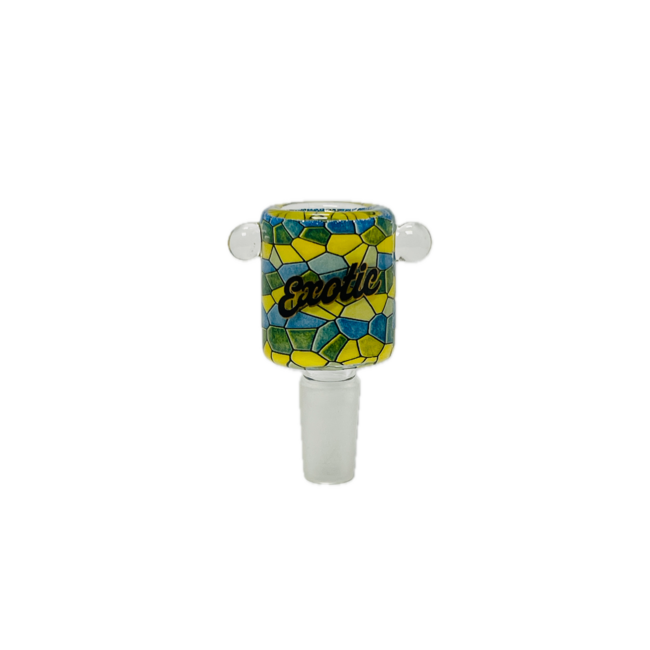 EXOTIC 14MM MOSAIC  GRAFFITI GLASS BOWL-CC22