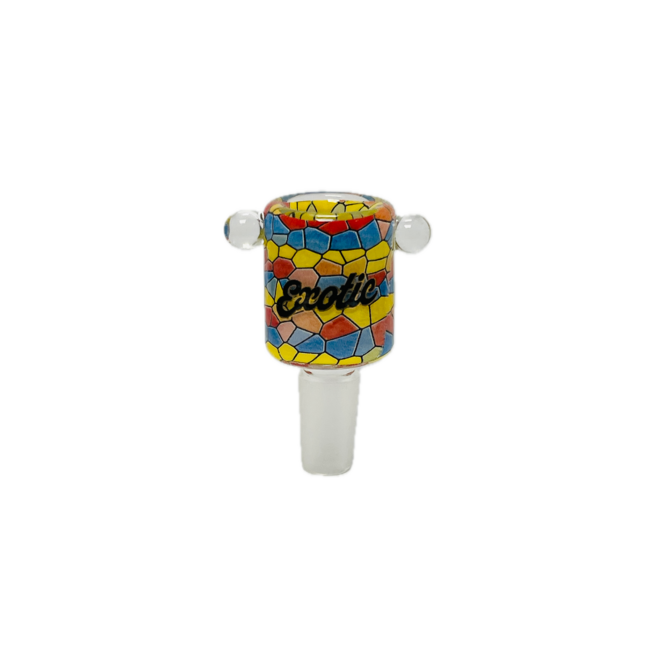 EXOTIC 14MM MOSAIC  GRAFFITI GLASS BOWL-CC22