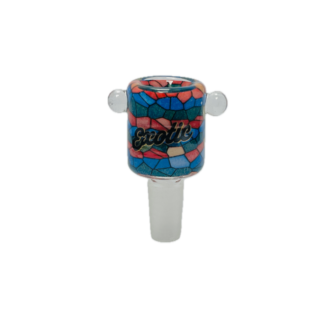 EXOTIC 14MM MOSAIC  GRAFFITI GLASS BOWL-CC22