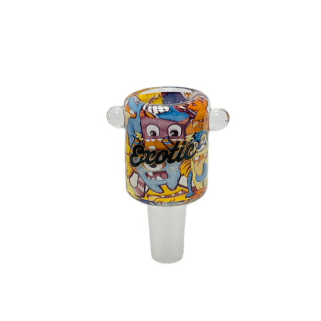 EXOTIC 14MM GRAFFITI MONSTER GLASS BOWL-CC23