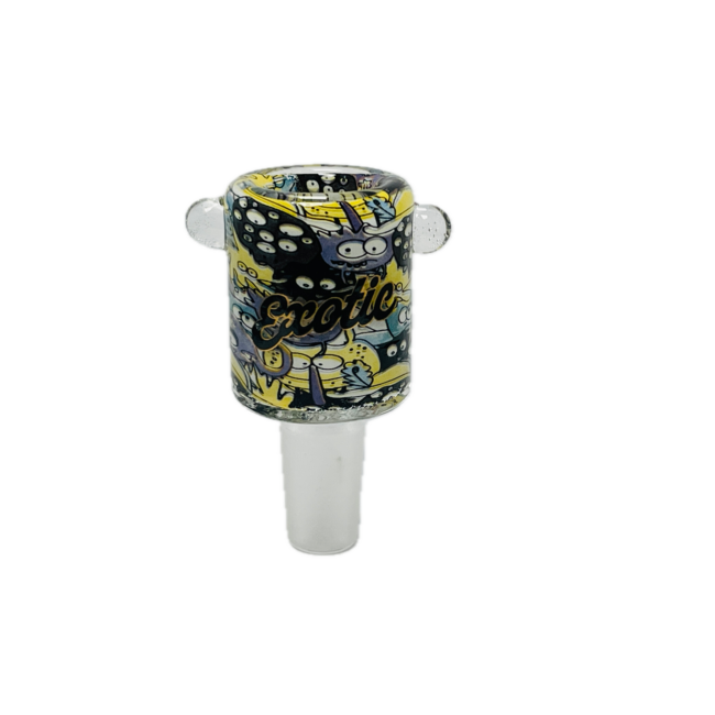 EXOTIC 14MM GRAFFITI MONSTER GLASS BOWL-CC23