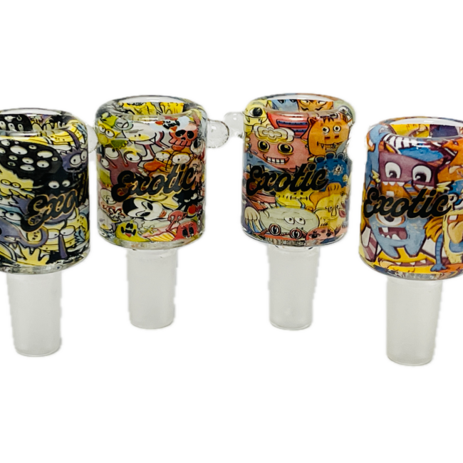 EXOTIC 14MM GRAFFITI MONSTER GLASS BOWL-CC23
