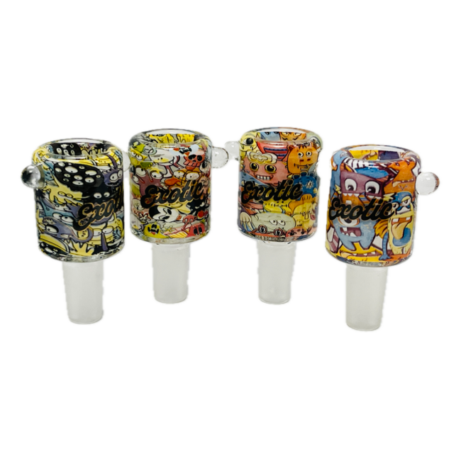 EXOTIC 14MM GRAFFITI MONSTER GLASS BOWL-CC23