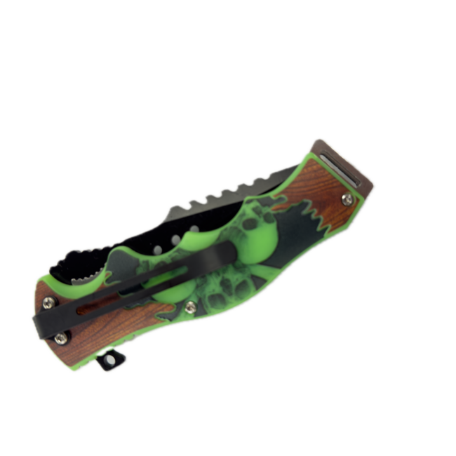 NEON SKULL FOLDING POCKET KNIFE-JZ680-2