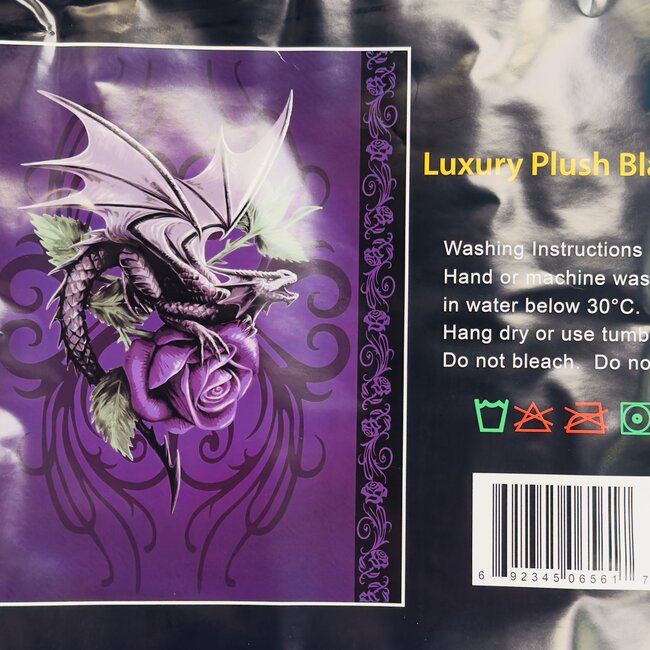 PURPLE DRAGON LUXURY BLANKET QUEEN