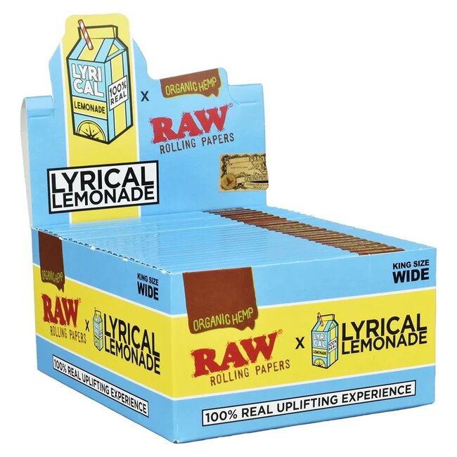 RAW RAW ORGANIC HEMP LYRICAL LEMONADE ROLLING PAPER KING SIZE WIDE