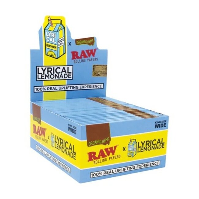 RAW RAW ORGANIC HEMP LYRICAL LEMONADE ROLLING PAPER KING SIZE WIDE