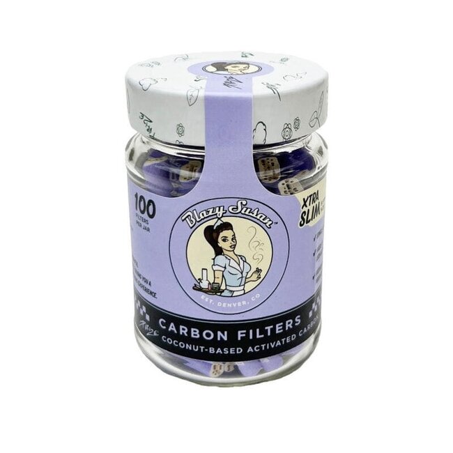 BLAZY SUSAN BLAZY SUSAN PURPLE XTRA SLIM SIZE CARBON FILTER 100 JAR-BLAZY37