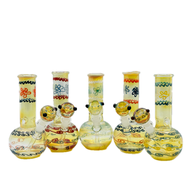 9" GOLD FUME ROUND BASE BONG-5700