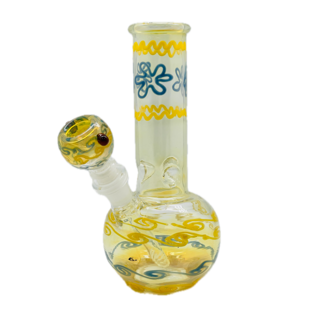 9" GOLD FUME ROUND BASE BONG-5700