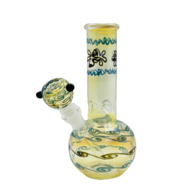 9" GOLD FUME ROUND BASE BONG-5700