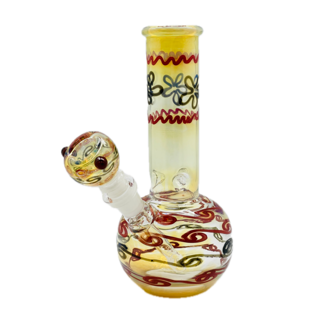 9" GOLD FUME ROUND BASE BONG-5700