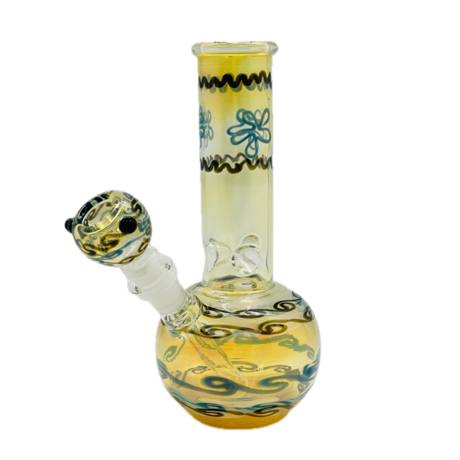 9" GOLD FUME ROUND BASE BONG-5700