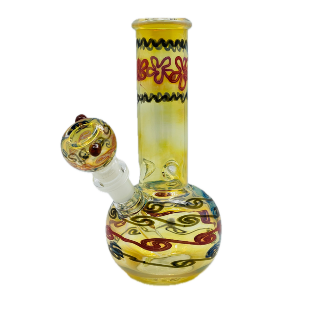 9" GOLD FUME ROUND BASE BONG-5700