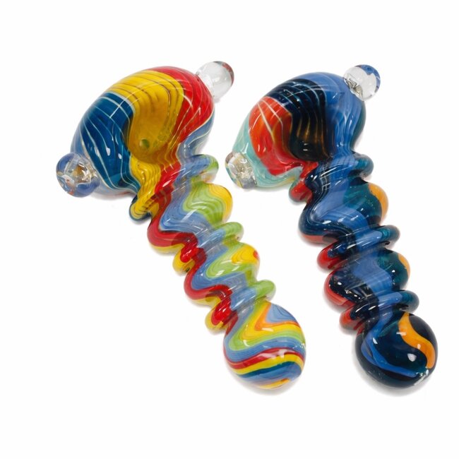 4'' SPIRAL SPOON GLASS HAND PIPE