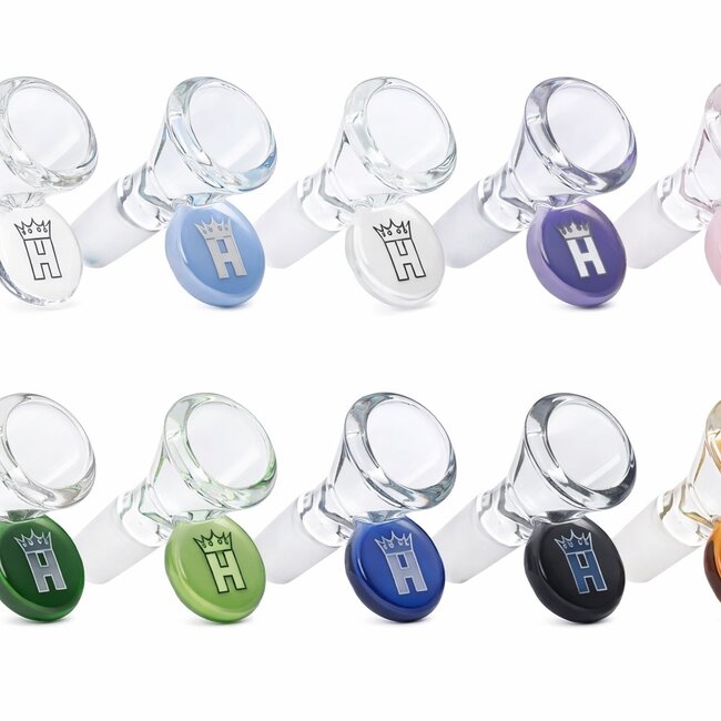 HOSS GLASS 14MM CONE BOWL W/COLORED TAB-YX12P