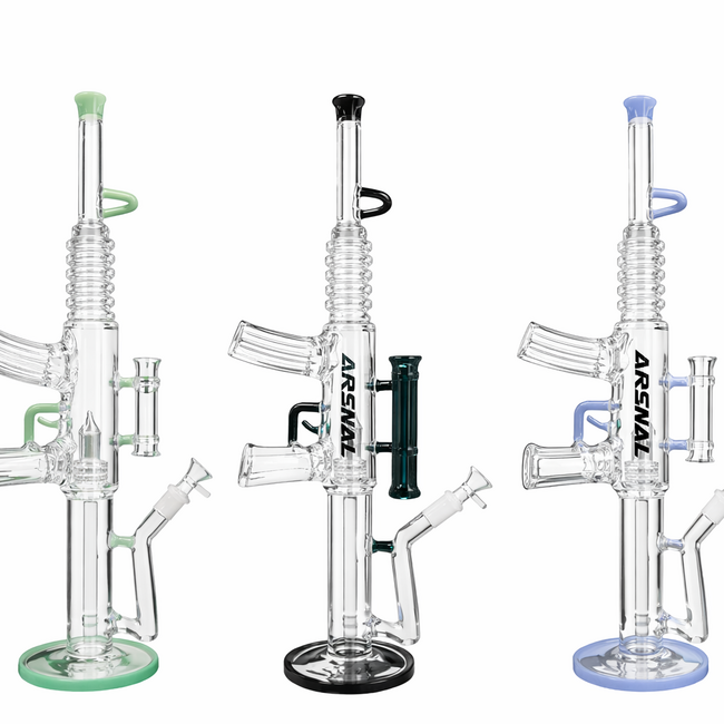 ARSENAL ARSENAL LONG PISTON GLASS BONG-MD-NB-MB1528