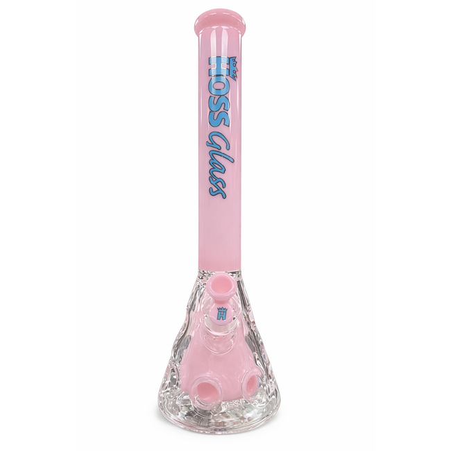 HOSS GLASS 18'' HOSS GLASS HOLEY BEAKER WITH COLORED TOP AND INNER SECTION-H150