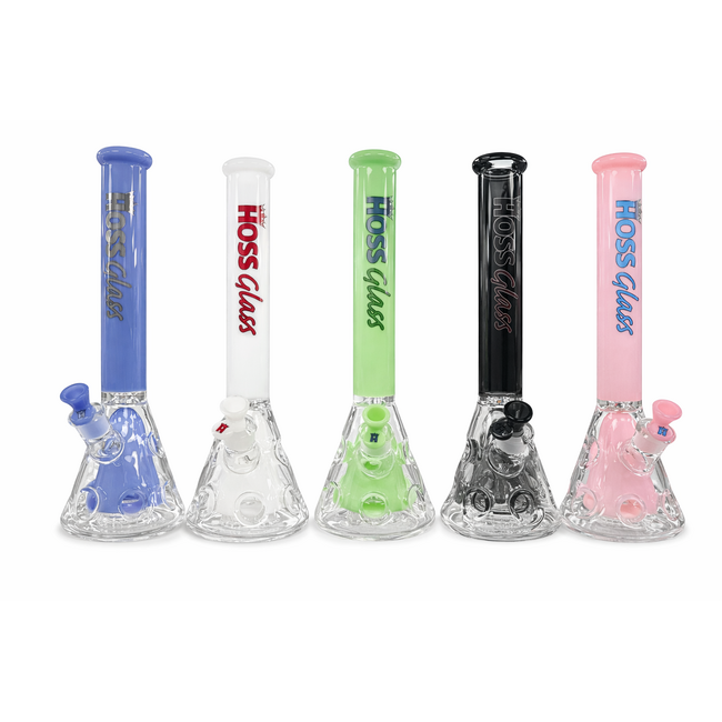 HOSS GLASS 18'' HOSS GLASS HOLEY BEAKER WITH COLORED TOP AND INNER SECTION-H150
