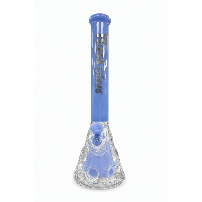 HOSS GLASS 18'' HOSS GLASS HOLEY BEAKER WITH COLORED TOP AND INNER SECTION-H150