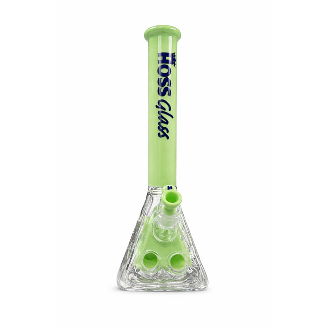 HOSS GLASS 18'' HOSS GLASS HOLEY PYRAMID WITH COLOURED TOP AND INNER SECTION-H145