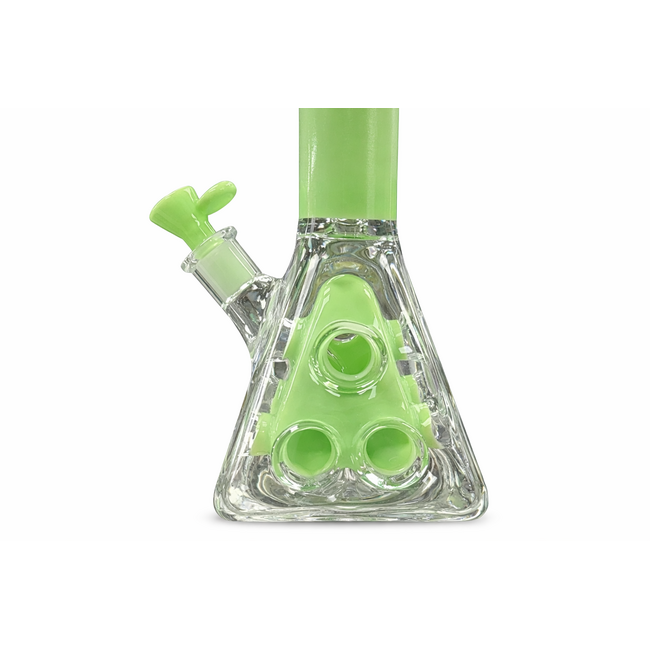HOSS GLASS 18'' HOSS GLASS HOLEY PYRAMID WITH COLOURED TOP AND INNER SECTION-H145