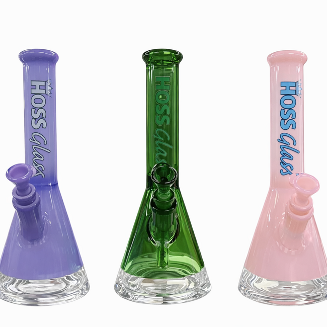 HOSS GLASS 12'' HOSS GLASS 38MM DIAMETER COLORED BEAKER W/WINDOW BASE-H070