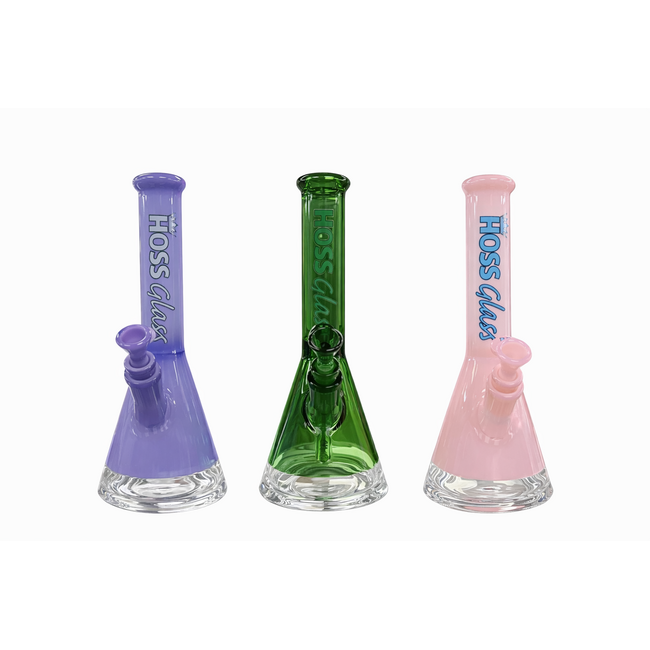 HOSS GLASS 12'' HOSS GLASS 38MM DIAMETER COLORED BEAKER W/WINDOW BASE-H070