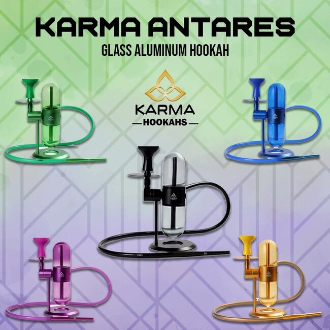 KARMA KARMA ANTARES GLASS ALUMINUM HOOKAH-KH-AHS