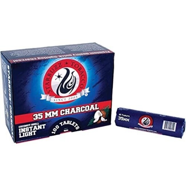 STARBUZZ STARBUZZ INSTANT 35MM LIGHT COCONUT CHARCOAL TABLETS - 100CT DISPLAY