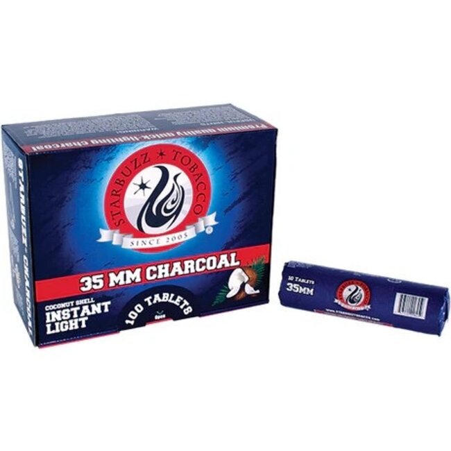 STARBUZZ STARBUZZ INSTANT 35MM LIGHT COCONUT CHARCOAL TABLETS - 100CT DISPLAY
