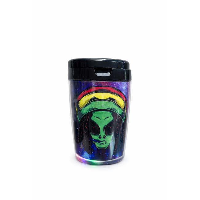 FUJIMA FUJIMA ALIEN GLOW IN DARK BLACK CAR ASHTRAYS WITH LID-EX34