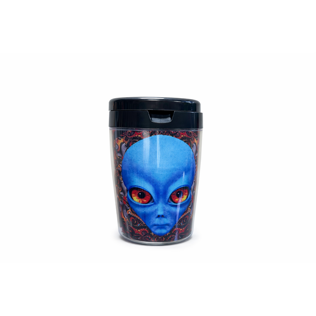 FUJIMA FUJIMA ALIEN GLOW IN DARK BLACK CAR ASHTRAYS WITH LID-EX34