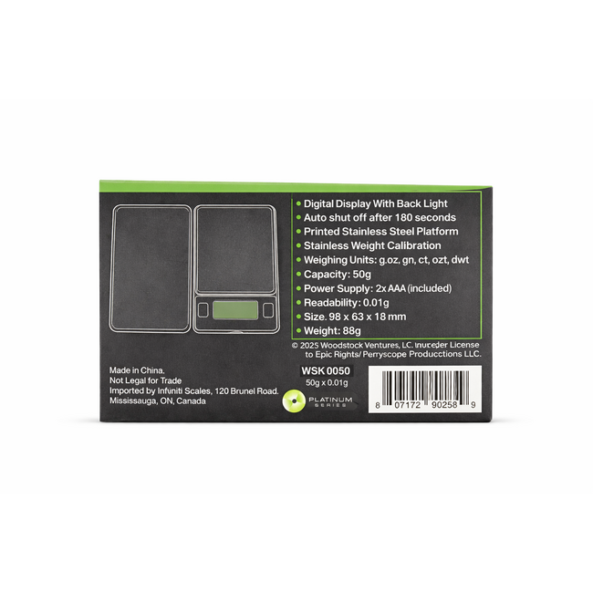 INFYNITI INFYNITI SCALES - WOODSTOCK 50G X 0.01G (WSKV0050)