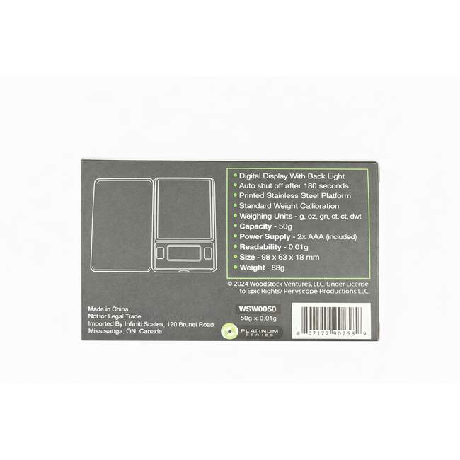 INFYNITI INFYNITI SCALES - WOODSTOCK 50G X 0.01G (WSV0050)